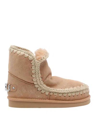Mou Eskimo Rhinestones Logo Booties In Multi