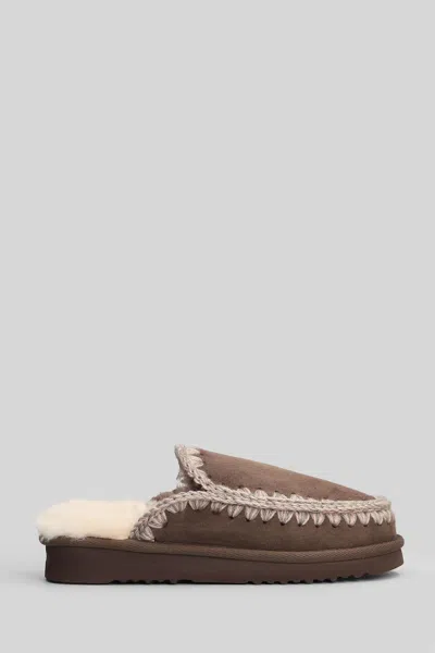 MOU ESKIMO SLIPPER SLIPPER-MULE IN BROWN SUEDE