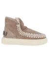 Mou Eskimo Sneakers Ankle Boots In Camel Color In Elgry Elephant Grey