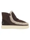 Mou Eskimo Whipstitch-trim Ankle Boots In Mocha Mocha
