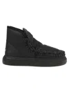 Mou Mini Eskimo Platform Boot In Black Suede In Black