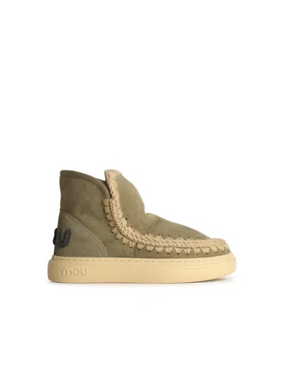 Mou Eskimo 'sneaker Glitter' In Green Leather In Grey