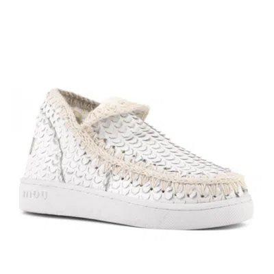 Mou Eskimo Sneaker In Off White Sequin In Multi