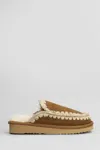 Mou Eskimo Stitching Slipper-mule In Brown