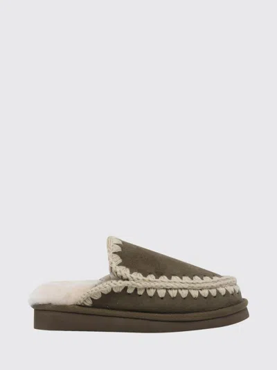 Mou Eskimo Suede Mules With Contrast Stitching And A Lightweight Eva Sole In Multi