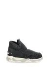 Mou Cracked Black Eskimo Trainer Rhinestones In Black