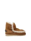 Mou Eskimo 18 Sheepskin Boots With Crochet Stitching In Brown