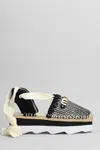 Mou Espa Sandal Espadrilles In Black Raffia In Black