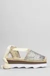 Mou Espa Sandal Espadrilles In Grey Leather In Multi