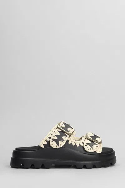 Mou Eva One Piece Sandals In Black