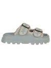 Mou Eva One-piece Slide Two-buckle In Tea Tea