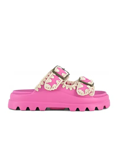 Mou Eva One-piece Slide Two Buckles In Pink