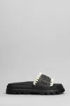 Mou Eva Logo-embossed Open-toe Slides
