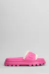 Mou Eva Logo-embossed Slides In Purple