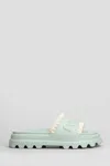 Mou Eva Onepiece Flats In Green Rubber/plasic In Green