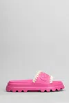 Mou Eva Logo-embossed Slides In Purple