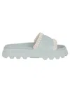 Mou Eva Onepiece Flats In Green Rubber/plasic In Tea Tea