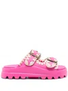 Mou Eva One-piece Slide Two Buckles In Pink