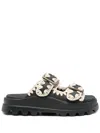 Mou Eva One-piece Buckled Slides In Black