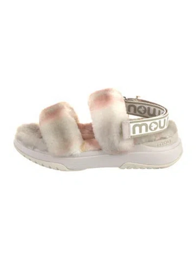 Pre-owned Mou Faux Fur Animal Print Espadrilles In Gray