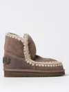 Mou Eskimo 18 Glitter Logo Ankle Boots In Beige