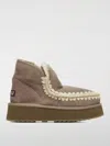 Mou Eskimo 18 Glitter Logo Ankle Boots In Beige