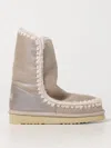 Mou Eskimo 24 Low Heels Ankle Boots In Beige Leather In Beige
