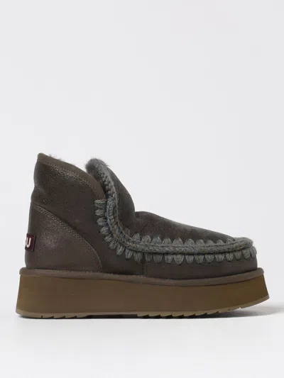 Mou Grey Mini Eskimo Platform Booties