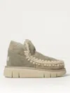 Mou Nude Sheepskin Ankle Boots In Sage Grün