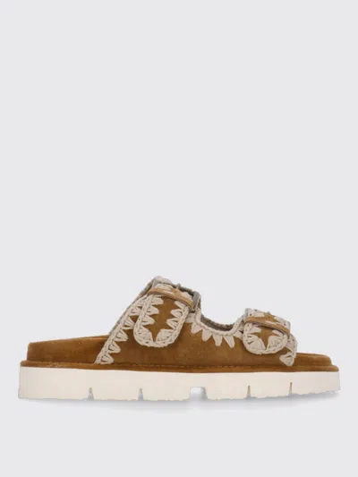 MOU FLAT SANDALS MOU WOMAN COLOR BROWN,H01329032