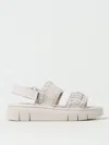 Mou Bounce Suede Flatform Sandals In White
