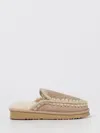 Mou Eskimo Stitching Slipper-mule In Camel Suede In Brown