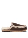 Mou "full Eskimo Stitch" Slippers In Brown
