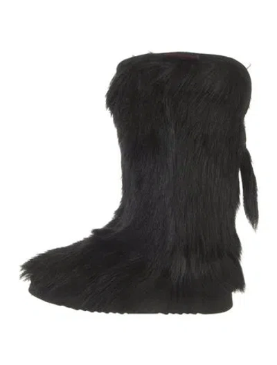 Pre-owned Mou Fur Boots In Black