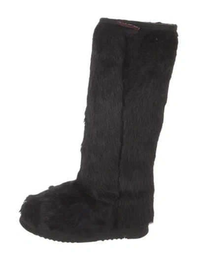 Pre-owned Mou Fur Boots In Black