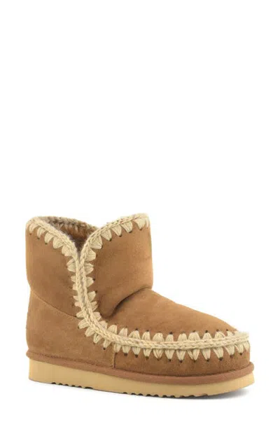Mou Genuine Shearling Bootie In Brown
