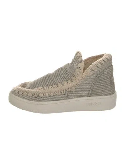Pre-owned Mou Glitter Printed Sneakers In Silver