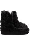 Mou Goat Fur Ankle Boots In Black