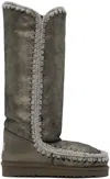 MOU GRAY 40 SHEARLING BOOTS