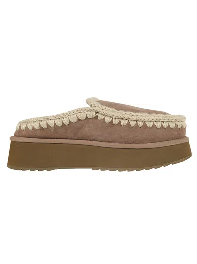 Mou Grey Ankle Boots With Braided Detailing In Brown