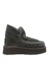 Mou Grey Mini Eskimo Platform Booties In Grey