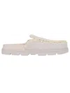 Mou Whipstitch-trim Suede Mules In White