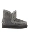 Mou Eskimo Rhinestone-logo Boots In Gray