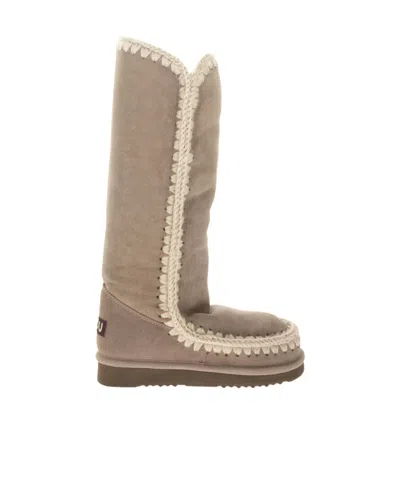 Mou Hand-crocheted Eskimo Boots In Neutral