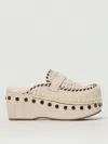 Mou Clog Leather Slipper-mule In Grey Suede