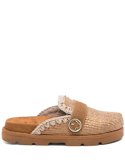 Mou Interwoven Mules In Brown