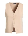 Mou Italy Deluxe Woman Tailored Vest Beige Size Xs Viscose, Polyamide, Elastane In Neutral