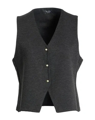 Mou Italy Deluxe Woman Tailored Vest Grey Size Xl Viscose, Polyamide, Elastane In Gray