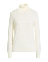 Mou Italy Deluxe Woman Turtleneck Ivory Size L Viscose, Polyester, Nylon In White