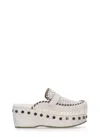 Mou Clog Leather Slipper-mule In Grey Suede